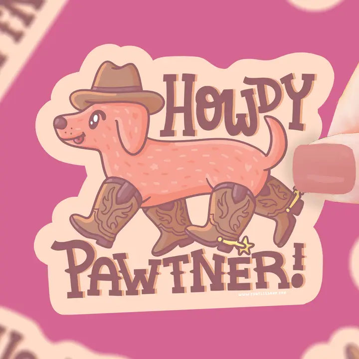 Howdy Paw-Tner Vinyl Sticker