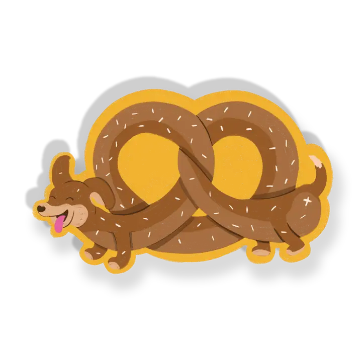 Pretzel Puppy Love Funny Cute Vinyl Sticker