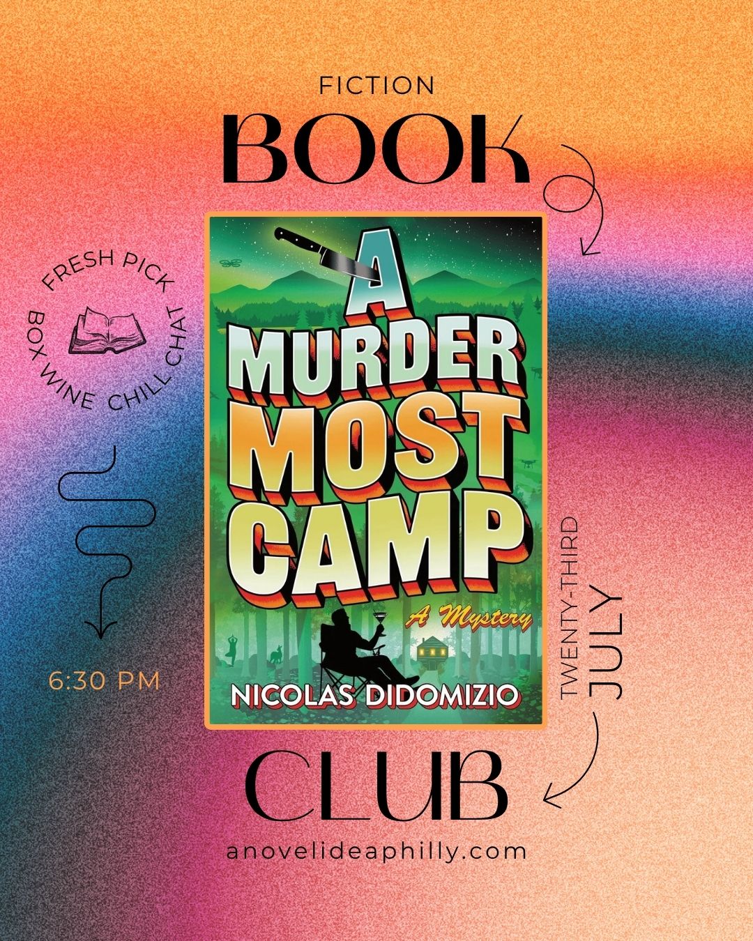 Adult Fiction Book Club: Murder Most Camp July 23rd 6:30pm