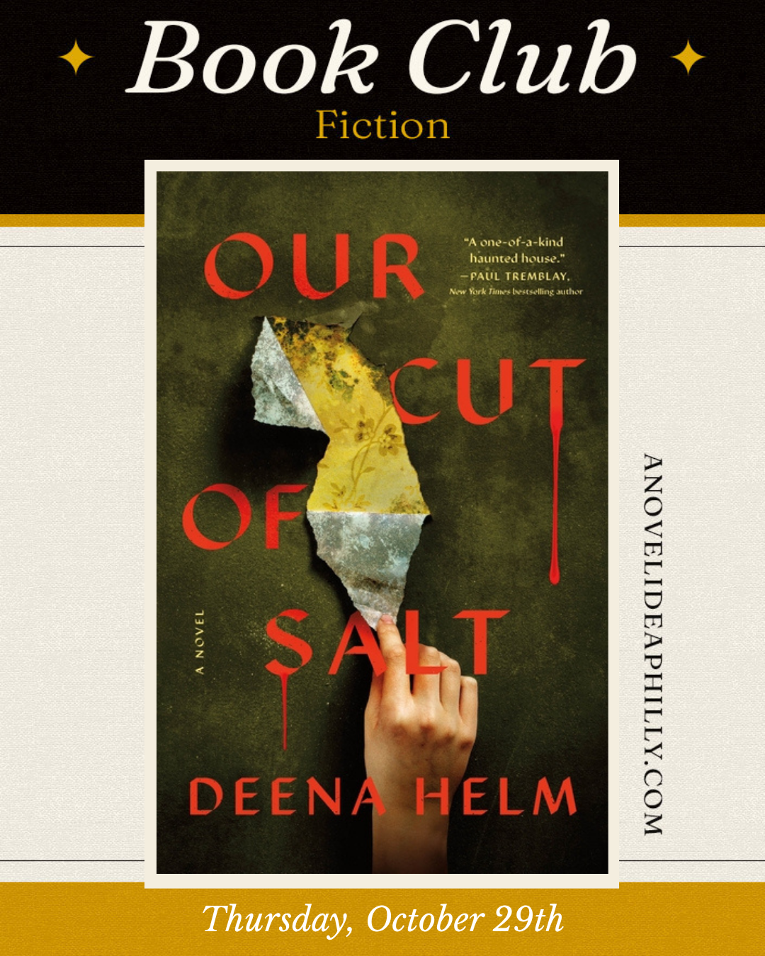 Fiction Book Club: Our Cut of Salt October 29th 6:30pm