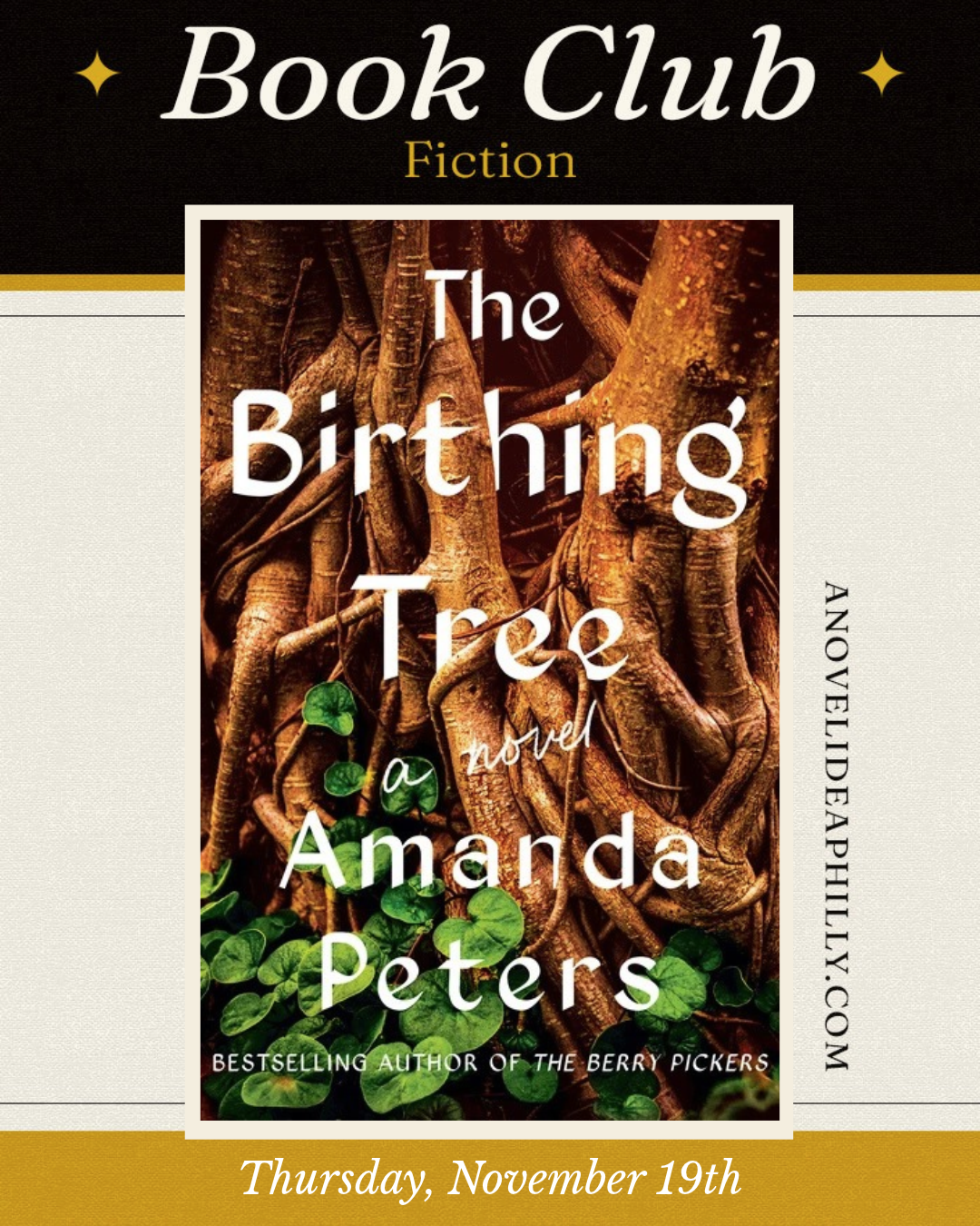 Fiction Book Club: The Birthing Tree November 19th 6:30pm