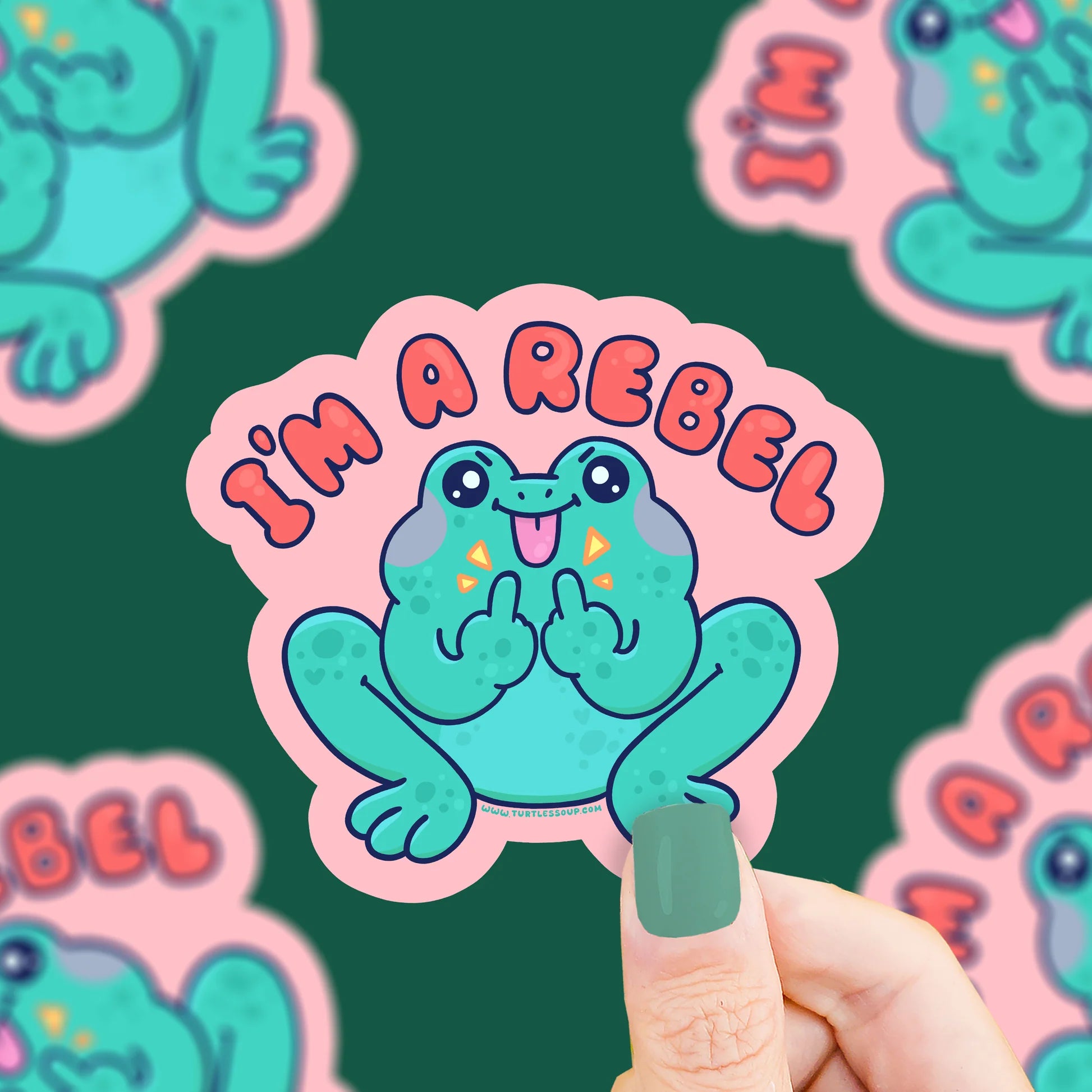 I'm A Rebel Frog Vinyl Sticker