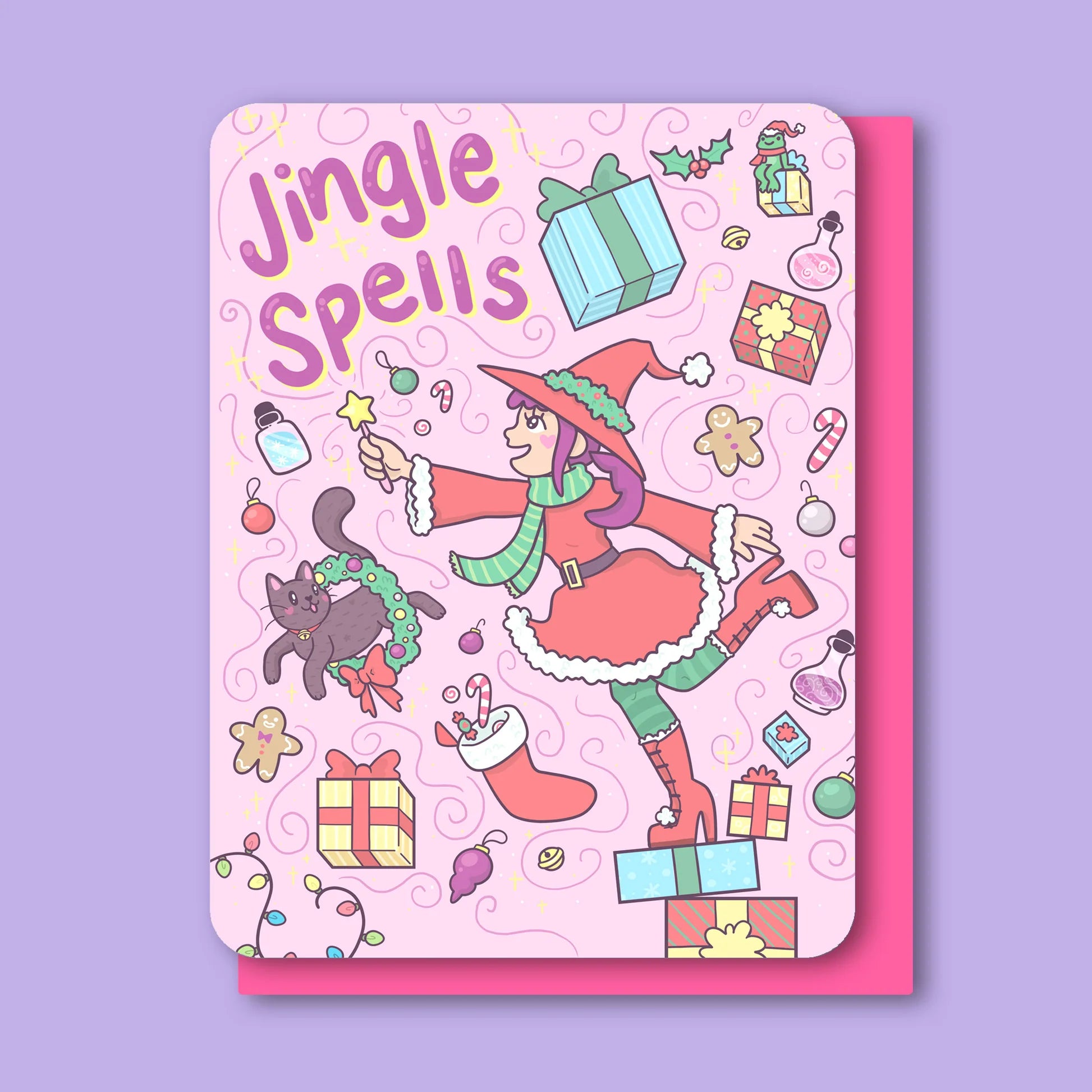 Jingle Spells Witchy Holiday Christmas Card