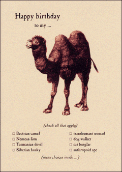 Bactrian Camel Card