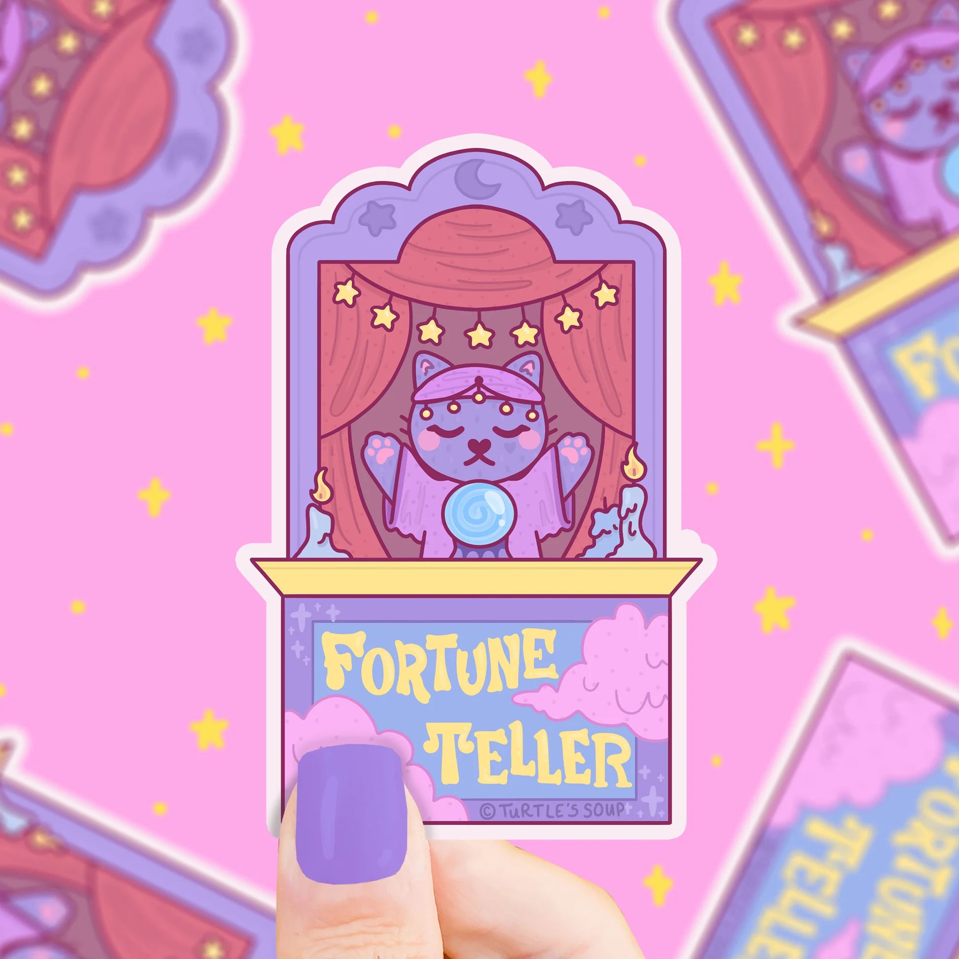 Fortune Teller Kitty Shop Keeper Vinyl Sticker