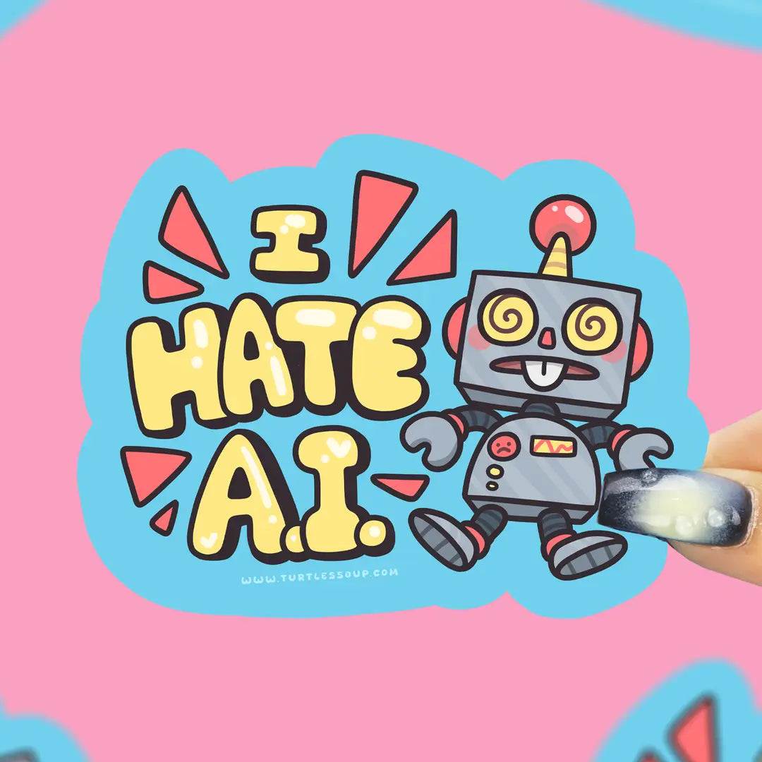 I Hate Ai Robots Vinyl Sticker