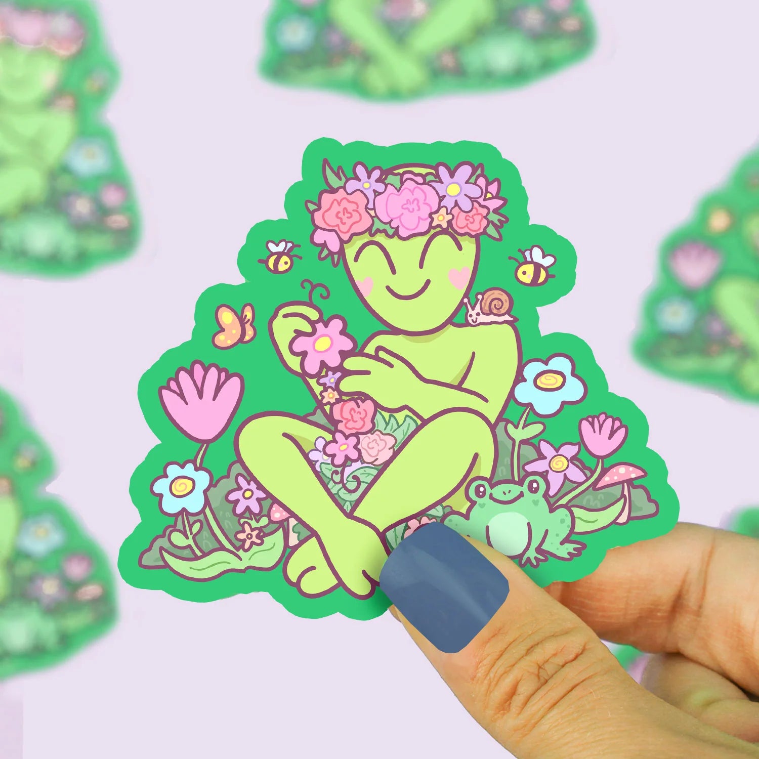 Flower Alien Cottage Buddies Vinyl Sticker