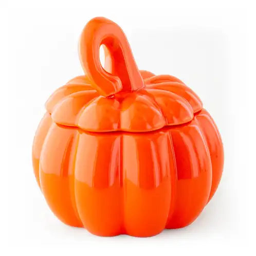 ANI Pumpkin Spice Orange Ceramic Stemmed Pumpkin